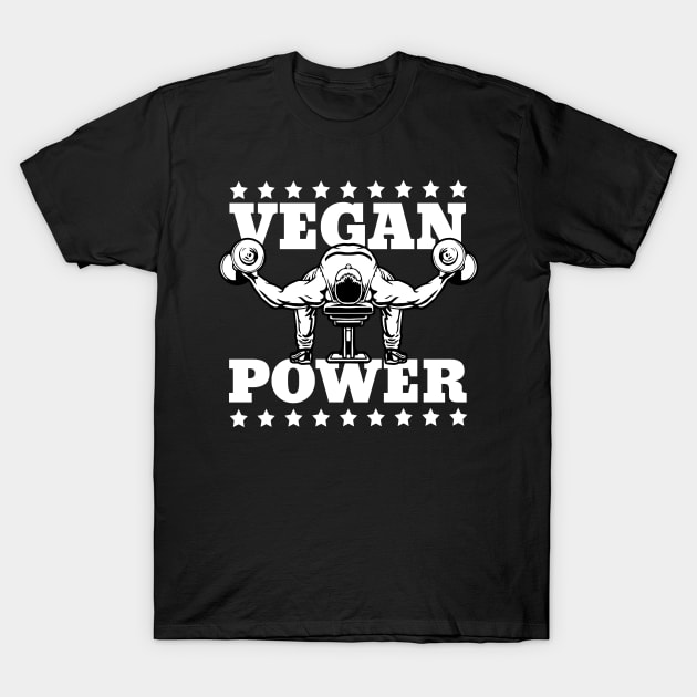 Vegan Power Weightlifter T-Shirt by RadStar